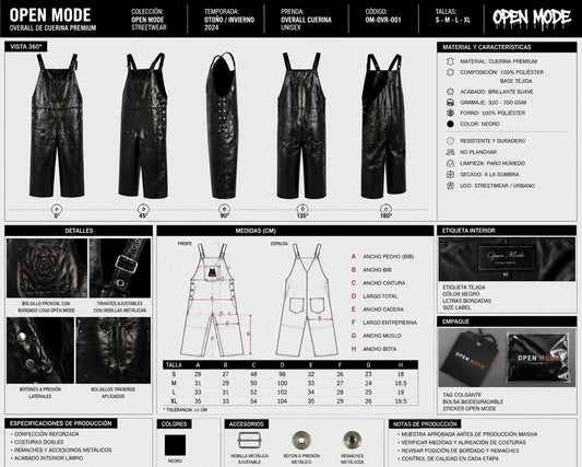 OVEROL DE VINIL PARA HOMBRES OPEN MODE