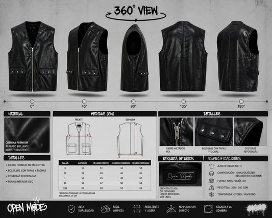 CHAQUETA DE VINIL PARA HOMBRES OPEN MODE